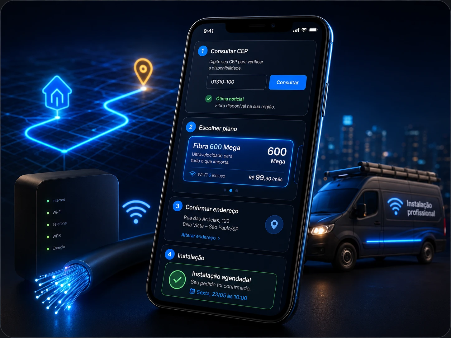 Contrate internet como se pede um Uber